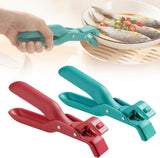 2Pcs Multi-Function Anti-Scald Bowl Clip. Hot Bowl Dish Plate Gripper Clips Tongs Clamp Holder, Kitchen Silicone Anti Slip Clip Green + Red