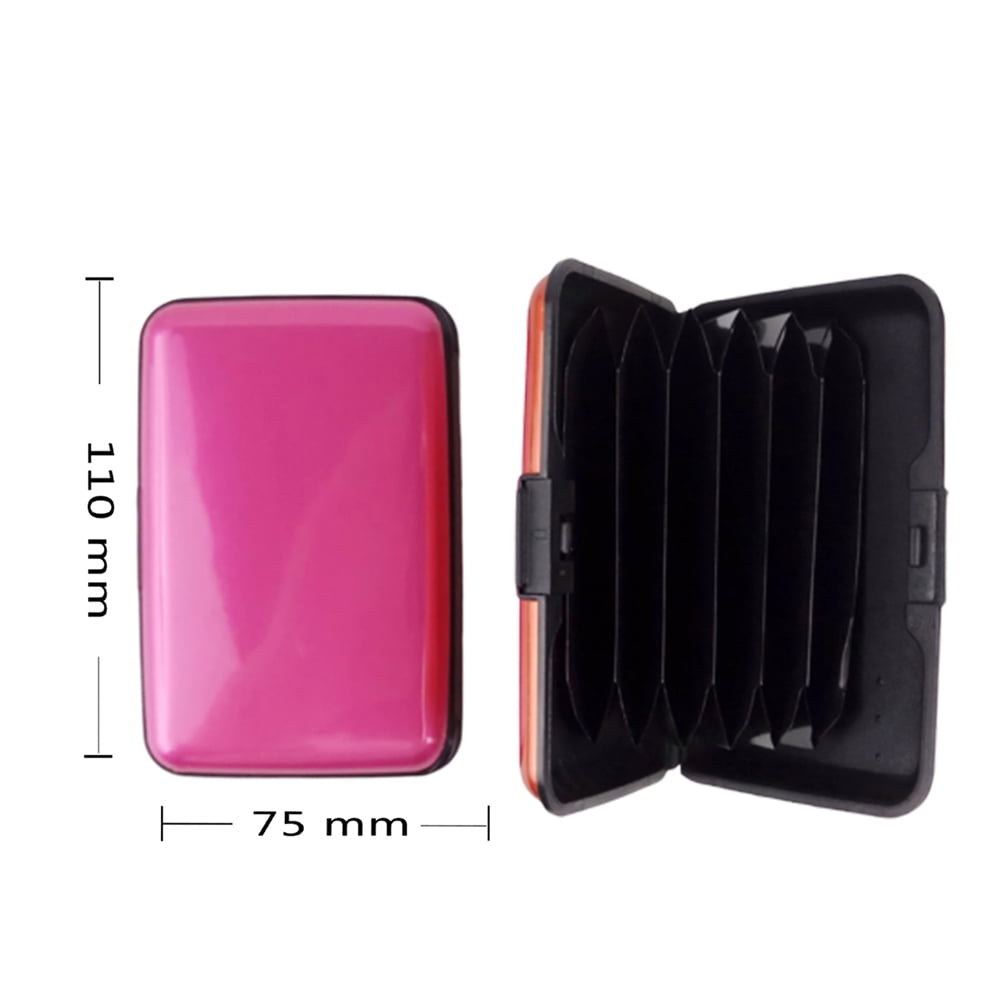 Waterproof 6 Slots RFID Blocking Credit Card Protector Aluminum ID Case Hard Shell Business Card Holder Metal Wallet for Men or Women Grey