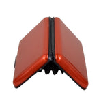 Waterproof 6 Slots RFID Blocking Credit Card Protector Aluminum ID Case Hard Shell Business Card Holder Metal Wallet for Men or Women Red