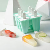 Silicone Ice Pop Molds 6-Well Easy Release, BPA Free Silicone Ice Cream Mold Green
