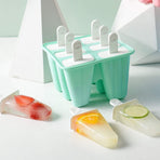 Silicone Ice Pop Molds 6-Well Easy Release, BPA Free Silicone Ice Cream Mold Green
