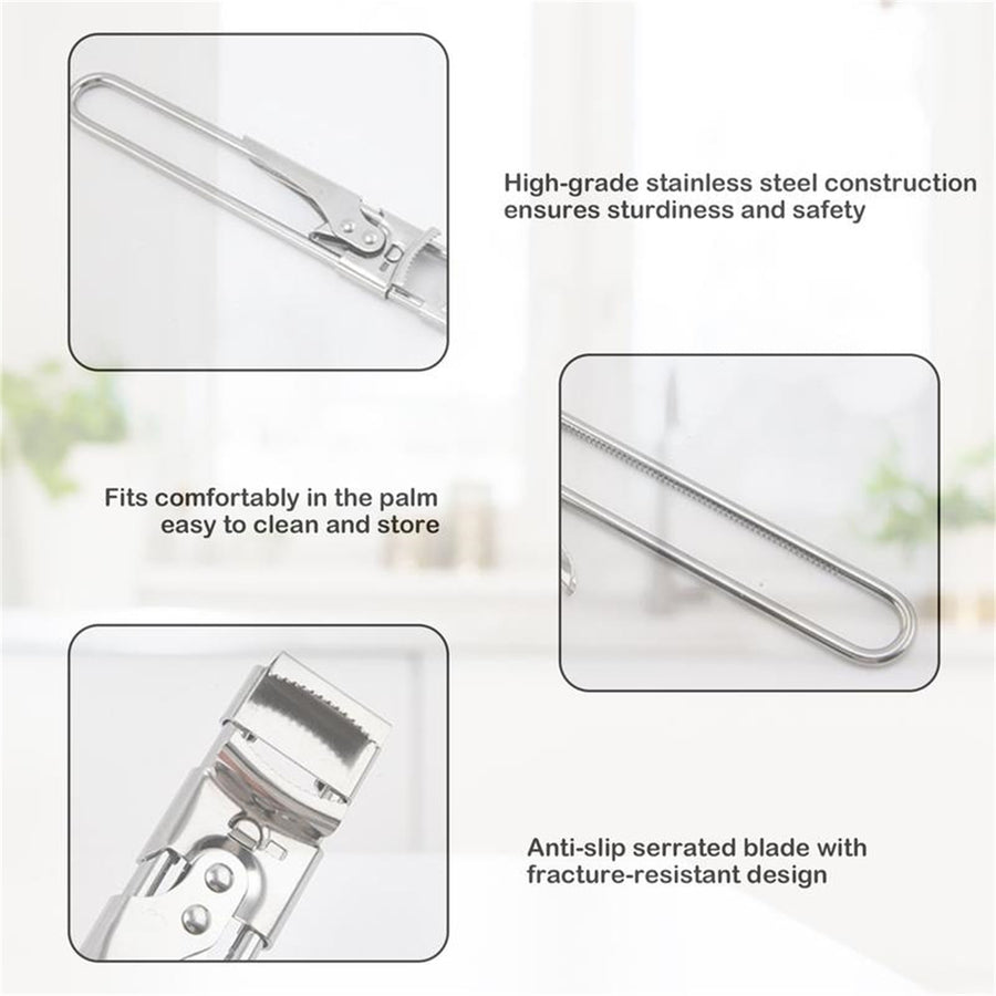 Stainless Steel Can Opener Manual Multifunctional Labor Saving Can Opener Kitchen Creative Can Opener Tool Easily Open Cans Of Various Sizes, 3PC Silver