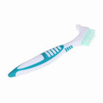 Denture Bath Case Cup Box Holder Storage Container with Denture Cleaner Brush Strainer Basket for Travel Cleaning Green