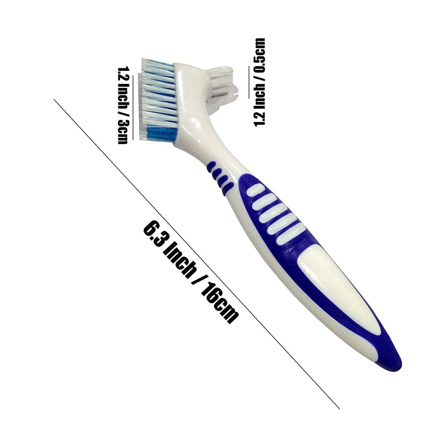 Denture Bath Case Cup Box Holder Storage Container with Denture Cleaner Brush Strainer Basket for Travel Cleaning Green