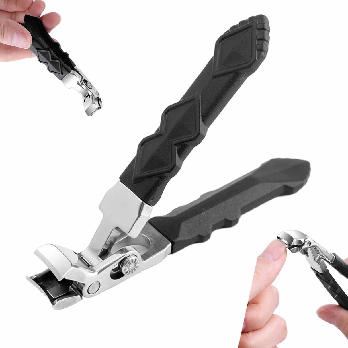 Nail Clippers, Long Handle Ergonomic Angled Head Senior Toenail Clipper, Toe Nail Clippers for Thick Nails, Ultra Sharp Stainless Nail Clipper with Catcher for Men Women Multicolor