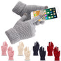 Women's Winter Touch Screen Gloves Warm Fleece Lined Knit Gloves Elastic Cuff Winter Texting Gloves White