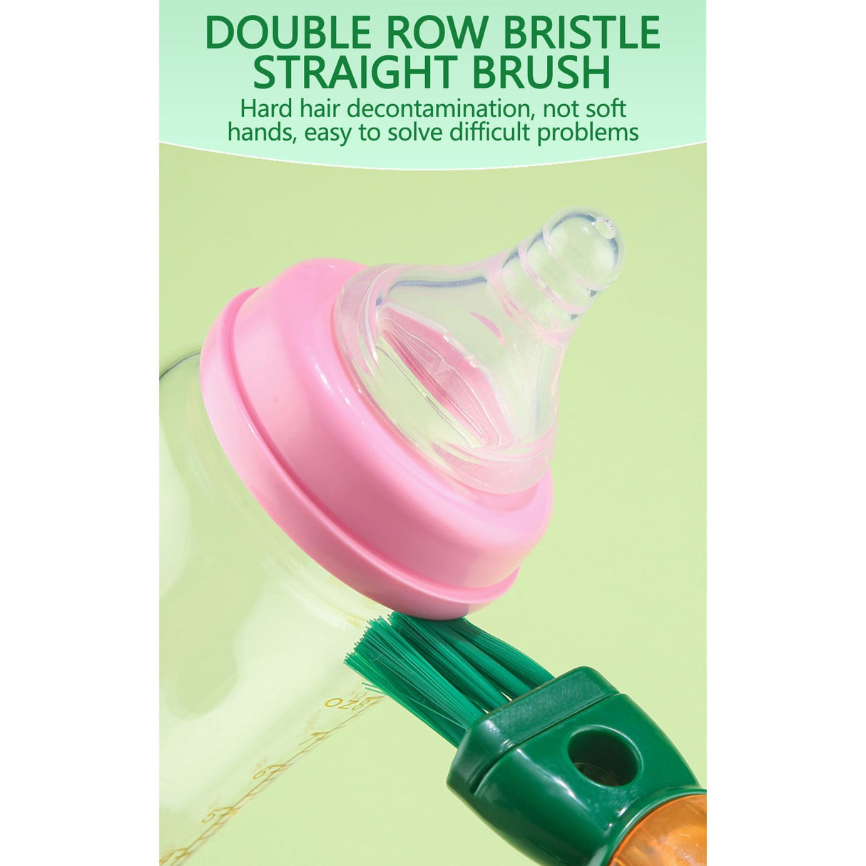 Bottle Brush, 14 Inch Long Handle Water Bottle Scrubbing Brush, Built for Cleaning Sport Bottles, Water Bottles, Coffee Mugs, Wine Decanters, Tea Kettles Green