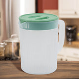 Juice Pitcher with Lids for Fridge, Water Jug for Teas, Juices & Iced Beverages - Fridge & Dishwasher Safe B - Rear View