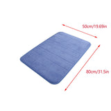 Soft Absorbent Bath Mat Non Slip Bathroom Rugs Quick Dry Washable Bathroom Rug for Home Bathroom Entrance Shower Floor 20 x 32 Inch Blue - Top-Down View