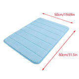 Soft Absorbent Bath Mat Non Slip Bathroom Rugs Quick Dry Washable Bathroom Rug for Home Bathroom Entrance Shower Floor 20 x 32 Inch Light blue - Top-Down View