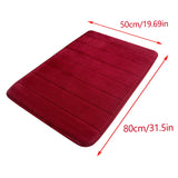 Soft Absorbent Bath Mat Non Slip Bathroom Rugs Quick Dry Washable Bathroom Rug for Home Bathroom Entrance Shower Floor 20 x 32 Inch Red - Top-Down View