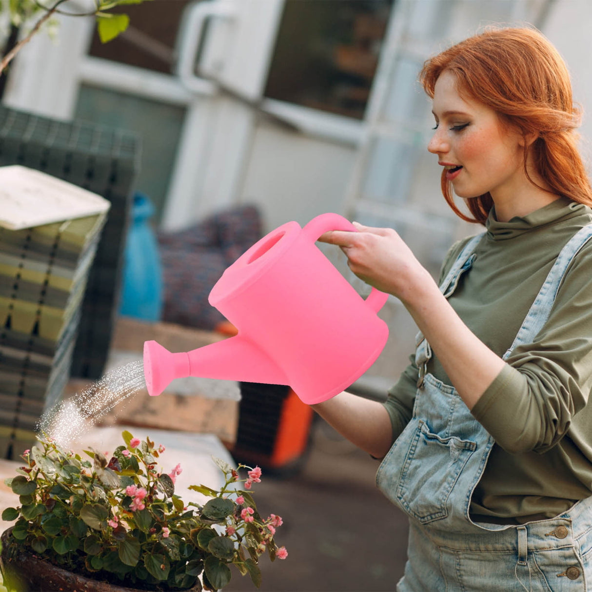 Watering Can 700ml Plastic Kids Watering Can Light-Weight Watering Can Indoor Plants for Artificial Plants Outdoor Garden Flowers Live Plants, Sturdy Gardening Watering Can for Kids Pink