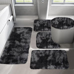 Tie-Dye Bathroom Rugs Sets, Non-Slip Bath Mat Set 5 Piece, Soft Comfortable Washable Bathroom Mat Set, Quicker Dry Bathroom Rug with Toilet Rug Black