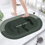 Oval Bathroom Rugs, Extra Soft Absorbent Bath Mat, 15.7"x23.6" Quicker Dry Washable Bath Mats for Bathroom, Tub and Shower, Non-Slip Bathroom Rug Black
