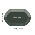 Oval Bathroom Rugs, Extra Soft Absorbent Bath Mat, 15.7"x23.6" Quicker Dry Washable Bath Mats for Bathroom, Tub and Shower, Non-Slip Bathroom Rug Black