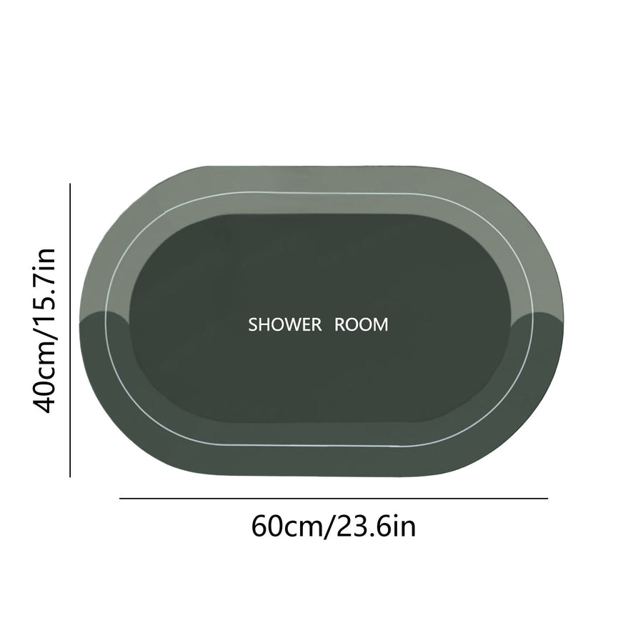 Oval Bathroom Rugs, Extra Soft Absorbent Bath Mat, 15.7"x23.6" Quicker Dry Washable Bath Mats for Bathroom, Tub and Shower, Non-Slip Bathroom Rug Black