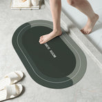 Oval Bathroom Rugs, Extra Soft Absorbent Bath Mat, 15.7"x23.6" Quicker Dry Washable Bath Mats for Bathroom, Tub and Shower, Non-Slip Bathroom Rug Black
