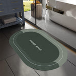 Oval Bathroom Rugs, Extra Soft Absorbent Bath Mat, 15.7"x23.6" Quicker Dry Washable Bath Mats for Bathroom, Tub and Shower, Non-Slip Bathroom Rug Black