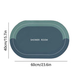 Oval Bathroom Rugs, Extra Soft Absorbent Bath Mat, 15.7"x23.6" Quicker Dry Washable Bath Mats for Bathroom, Tub and Shower, Non-Slip Bathroom Rug Blue