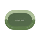 Oval Bathroom Rugs, Extra Soft Absorbent Bath Mat, 15.7"x23.6" Quicker Dry Washable Bath Mats for Bathroom, Tub and Shower, Non-Slip Bathroom Rug Green