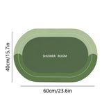 Oval Bathroom Rugs, Extra Soft Absorbent Bath Mat, 15.7"x23.6" Quicker Dry Washable Bath Mats for Bathroom, Tub and Shower, Non-Slip Bathroom Rug Green