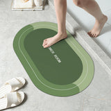 Oval Bathroom Rugs, Extra Soft Absorbent Bath Mat, 15.7