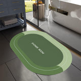 Oval Bathroom Rugs, Extra Soft Absorbent Bath Mat, 15.7"x23.6" Quicker Dry Washable Bath Mats for Bathroom, Tub and Shower, Non-Slip Bathroom Rug Green