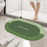 Oval Bathroom Rugs, Extra Soft Absorbent Bath Mat, 15.7"x23.6" Quicker Dry Washable Bath Mats for Bathroom, Tub and Shower, Non-Slip Bathroom Rug Green
