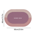 Oval Bathroom Rugs, Extra Soft Absorbent Bath Mat, 15.7"x23.6" Quicker Dry Washable Bath Mats for Bathroom, Tub and Shower, Non-Slip Bathroom Rug Pink