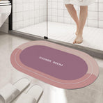 Oval Bathroom Rugs, Extra Soft Absorbent Bath Mat, 15.7"x23.6" Quicker Dry Washable Bath Mats for Bathroom, Tub and Shower, Non-Slip Bathroom Rug Pink