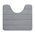 Memory Foam Toilet Rug, Non-Slip Bathroom Rugs, Toilet Rugs U Shaped Washable, Commode Contour Rug, Soft Comfortable Super Water Absorption #1_Gray