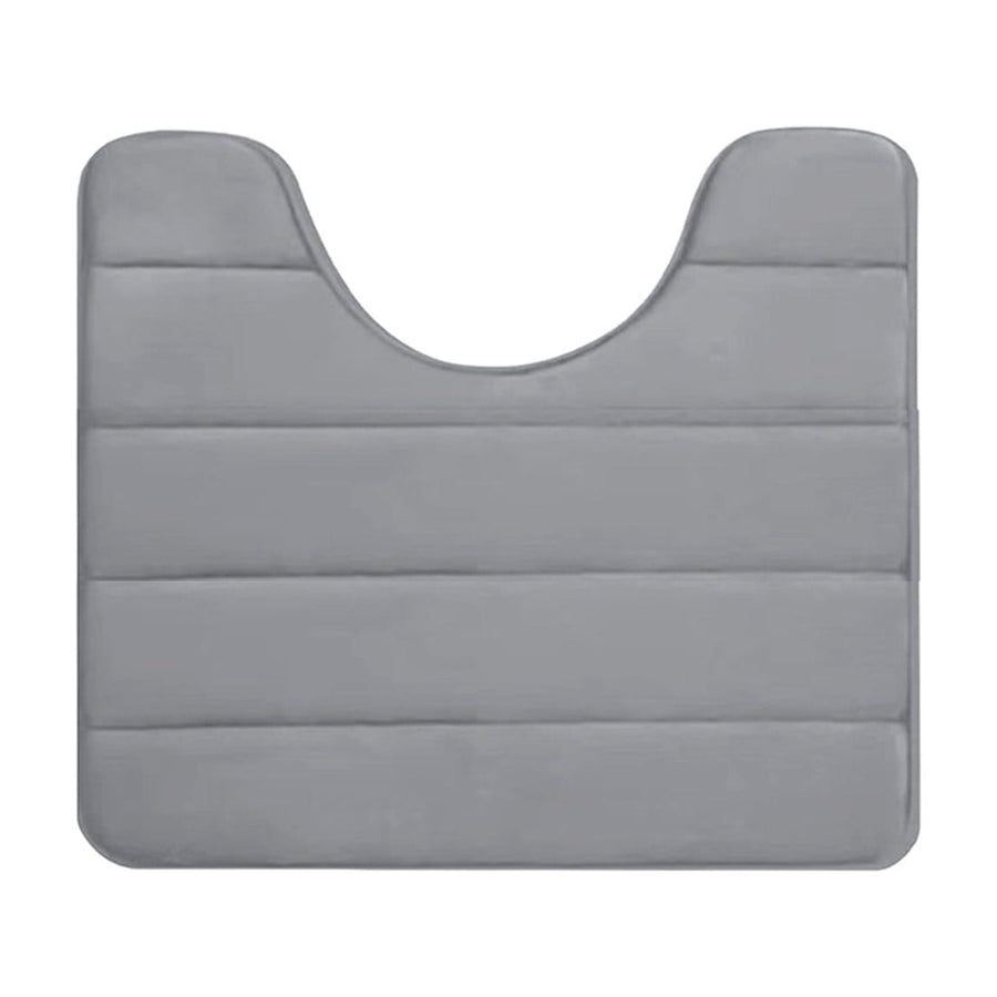 Memory Foam Toilet Rug, Non-Slip Bathroom Rugs, Toilet Rugs U Shaped Washable, Commode Contour Rug, Soft Comfortable Super Water Absorption #1_Gray