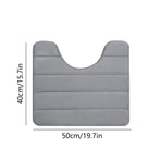Memory Foam Toilet Rug, Non-Slip Bathroom Rugs, Toilet Rugs U Shaped Washable, Commode Contour Rug, Soft Comfortable Super Water Absorption #1_Gray