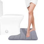 Memory Foam Toilet Rug, Non-Slip Bathroom Rugs, Toilet Rugs U Shaped Washable, Commode Contour Rug, Soft Comfortable Super Water Absorption #1_Gray
