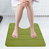 Memory Foam Toilet Rug, Non-Slip Bathroom Rugs, Toilet Rugs U Shaped Washable, Commode Contour Rug, Soft Comfortable Super Water Absorption #1_Green