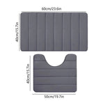 Memory Foam Toilet Rug, Non-Slip Bathroom Rugs, Toilet Rugs U Shaped Washable, Commode Contour Rug, Soft Comfortable Super Water Absorption #2_Dark Gray
