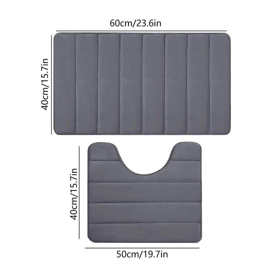 Memory Foam Toilet Rug, Non-Slip Bathroom Rugs, Toilet Rugs U Shaped Washable, Commode Contour Rug, Soft Comfortable Super Water Absorption #2_Dark Gray