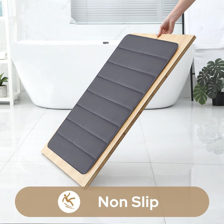 Memory Foam Toilet Rug, Non-Slip Bathroom Rugs, Toilet Rugs U Shaped Washable, Commode Contour Rug, Soft Comfortable Super Water Absorption #2_Dark Gray