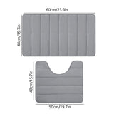 Memory Foam Toilet Rug, Non-Slip Bathroom Rugs, Toilet Rugs U Shaped Washable, Commode Contour Rug, Soft Comfortable Super Water Absorption #2_Gray