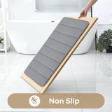 Memory Foam Toilet Rug, Non-Slip Bathroom Rugs, Toilet Rugs U Shaped Washable, Commode Contour Rug, Soft Comfortable Super Water Absorption #2_Gray