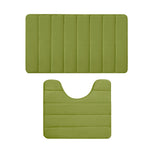 Memory Foam Toilet Rug, Non-Slip Bathroom Rugs, Toilet Rugs U Shaped Washable, Commode Contour Rug, Soft Comfortable Super Water Absorption #2_Green
