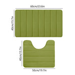 Memory Foam Toilet Rug, Non-Slip Bathroom Rugs, Toilet Rugs U Shaped Washable, Commode Contour Rug, Soft Comfortable Super Water Absorption #2_Green