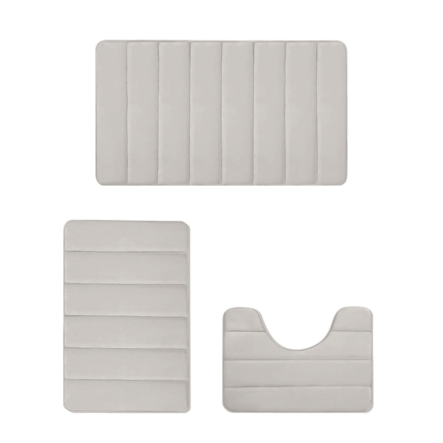 Memory Foam Toilet Rug, Non-Slip Bathroom Rugs, Toilet Rugs U Shaped Washable, Commode Contour Rug, Soft Comfortable Super Water Absorption #3_Beige