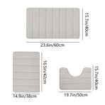 Memory Foam Toilet Rug, Non-Slip Bathroom Rugs, Toilet Rugs U Shaped Washable, Commode Contour Rug, Soft Comfortable Super Water Absorption #3_Beige