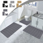 Memory Foam Toilet Rug, Non-Slip Bathroom Rugs, Toilet Rugs U Shaped Washable, Commode Contour Rug, Soft Comfortable Super Water Absorption #3_Black