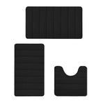 Memory Foam Toilet Rug, Non-Slip Bathroom Rugs, Toilet Rugs U Shaped Washable, Commode Contour Rug, Soft Comfortable Super Water Absorption #3_Black