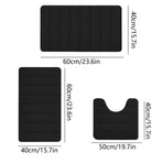 Memory Foam Toilet Rug, Non-Slip Bathroom Rugs, Toilet Rugs U Shaped Washable, Commode Contour Rug, Soft Comfortable Super Water Absorption #3_Black