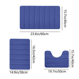 Memory Foam Toilet Rug, Non-Slip Bathroom Rugs, Toilet Rugs U Shaped Washable, Commode Contour Rug, Soft Comfortable Super Water Absorption #3_Blue