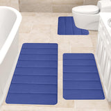 Memory Foam Toilet Rug, Non-Slip Bathroom Rugs, Toilet Rugs U Shaped Washable, Commode Contour Rug, Soft Comfortable Super Water Absorption #3_Blue - 45-Degree Angle