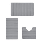 Memory Foam Toilet Rug, Non-Slip Bathroom Rugs, Toilet Rugs U Shaped Washable, Commode Contour Rug, Soft Comfortable Super Water Absorption #3_Gray